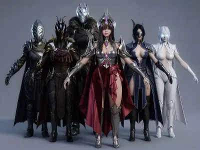 Elite Female Warrior Collection 7 Model Professional Mega Pack