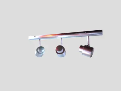 Modern Chrome Spotlight Low-poly 3D model
