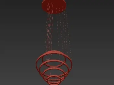 Cameron led spiral chandelier 3D model