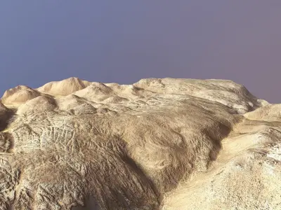 Rocks Terrain Dunes Mountain Cliffs Landscape PBR Low Poly 04  Low-poly 3D model
