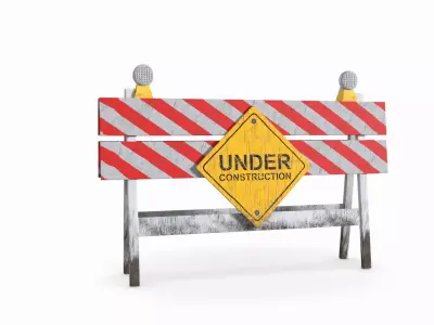 Wooden Barrier 3D model