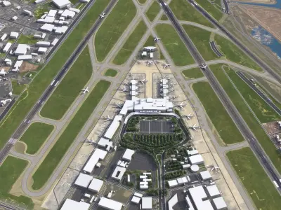 Beirut - Rafic Hariri 3D Airport Low-poly 3D model