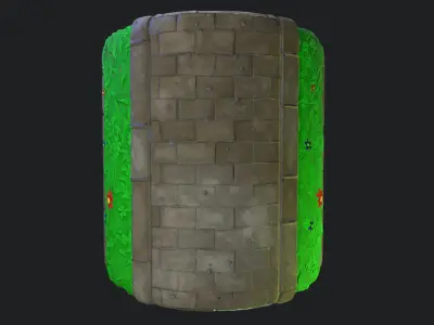 Stylized Stone Pavers With Grass Texture