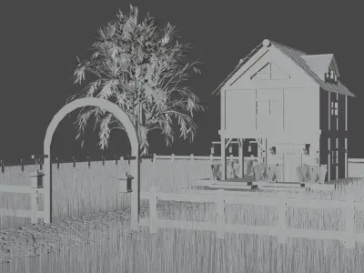 Old Wooden House  Low-poly 3D model