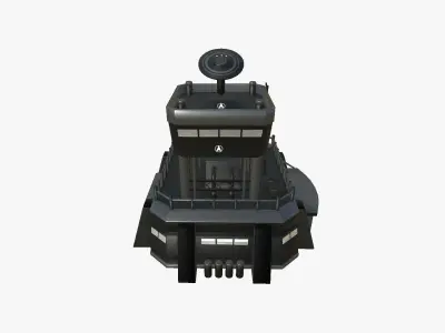 SciFi Facility B07 Black - Sci Fi Exterior Design Low-poly 3D model