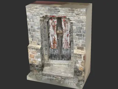 Chinese style rural house gate 3d scan 3D model