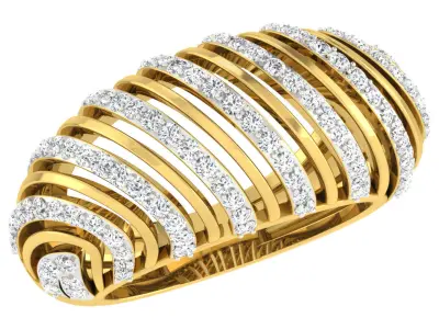 Light Weight Gold Diamond Rings - ring3 3D print model