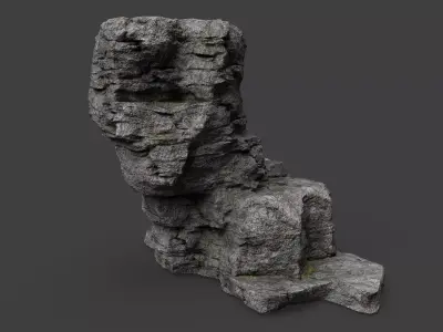 Cliff Rock 4-1 Low-poly 3D model