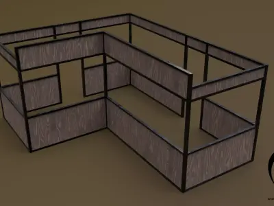 Stall stand 14 R Low-poly 3D model