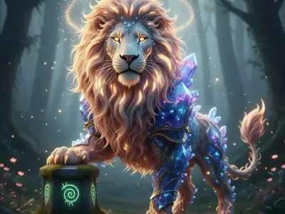 Crystal Lion 3D print model
