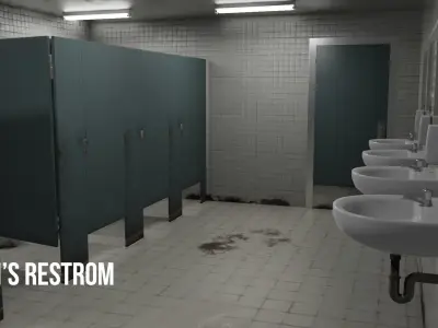 Dirty Restroom Pack Low-poly 3D model