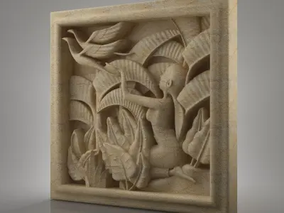 girl relief 3D model