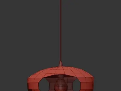 Logan Single Light Ceramic Dimmable Pendant 3D model