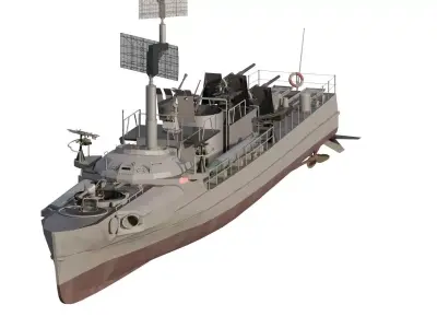 WW2 GERMAN FAST ATTACK TORPEDO BOAT 3D model