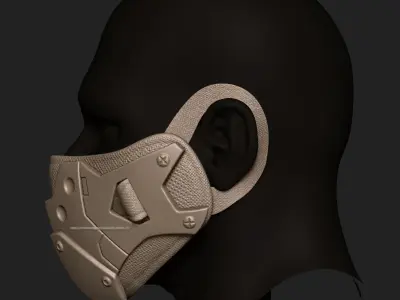 sci fi face mask v1 highpoly zbrush sculpt 3D model
