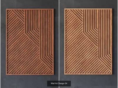 Wooden Wall Deco 3D Model Pack