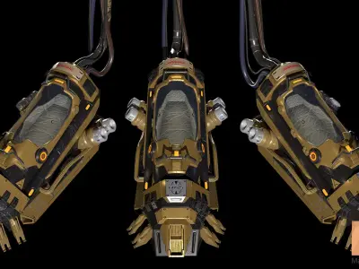 Sci-FI Creocapsule Low-poly 3D model