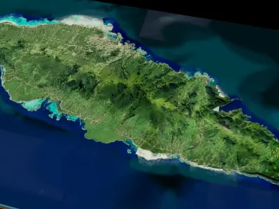 Upolu island samoa full 3d model terrain 3D model