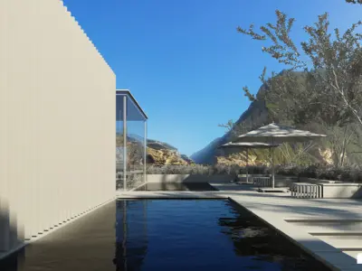VRay - C4D Scene files - Resort Exterior 3D model