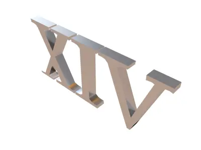 Roman Numerals 14 v1 003 Low-poly 3D model