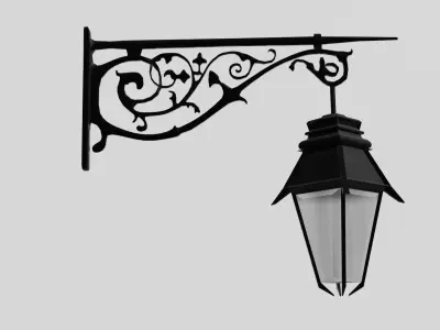Wall Lamp Low-poly 3D model 3