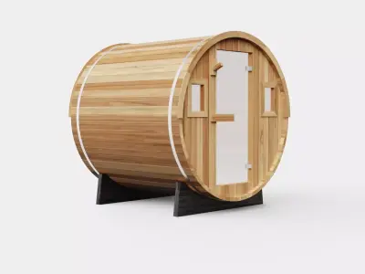 Barrel Sauna for 6 Person Low-poly 3D model purchase