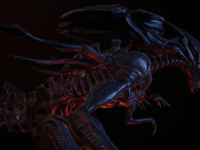 Queen Alien Low-poly 3D model