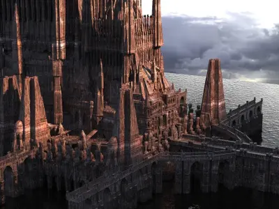 Dark Tudor Castle Fantasy castle 4  3D model