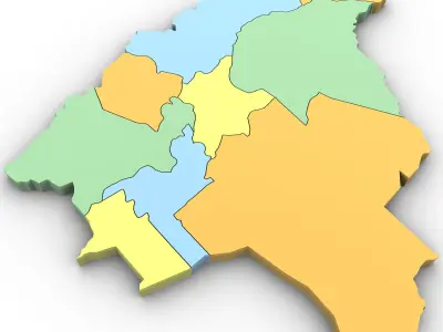 3d Political Map of Bolivia 3D model