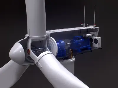  Offshore Wind Turbine with Mechanisms 