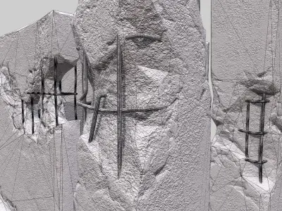 Old Concrete Walls Low-poly 3D model