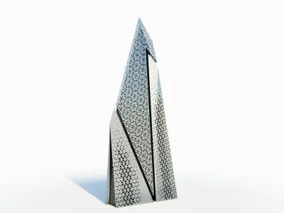 All mana tower - Qatar doha Low-poly 3D model