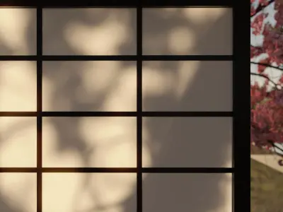 Japanese Shoji Doors And Walls Low-poly 3D model