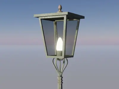 Street lights lighting for exterior Low-poly 3D model