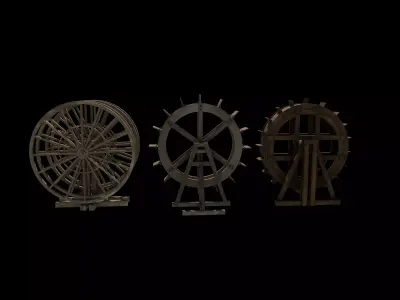 Watermill wheel set  3D model