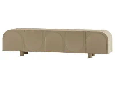 Wave TV cabinet with doors 3D model