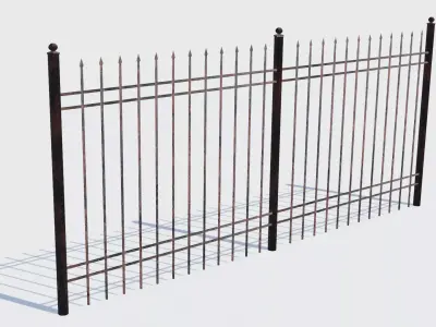 Old Rusty Fence Low-poly 3D model