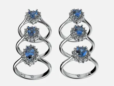 Cluster collection Women Wedding Band stl detail 3D print  3D print model