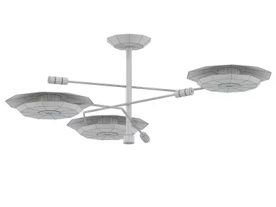 HENDRIX gold ceiling light with three circular discs 3D model