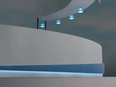  Coffee Bar Counter 3D model