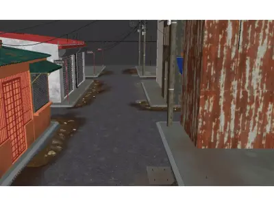 Realistic streets 3D model