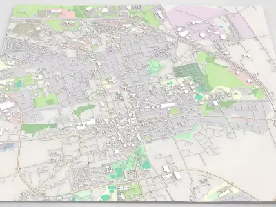 Cityscape Brenham Texas USA 3D model