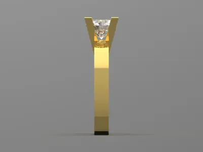 Square Solitaire Ring sr0053 3D print model