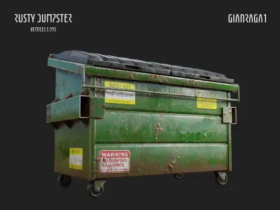 Rusty Dumpster Low-poly 3D model buy