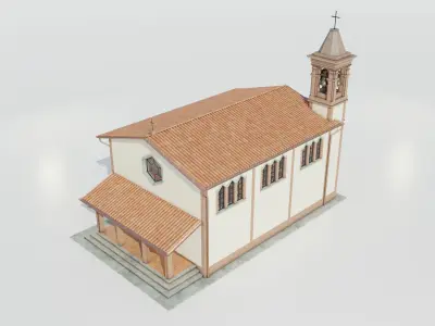 Italian Country Church 3D model