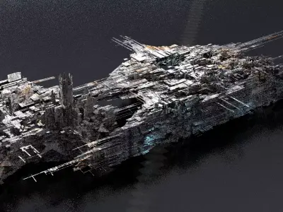 Dark Cyberpunk Slums city block 2  3D model