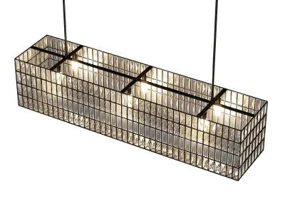 Adeline Crystal Rectangular Chandelier 3D model