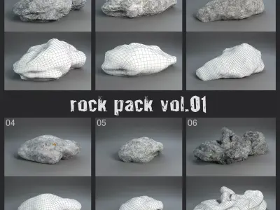 3D Rocks Collection rock Low-poly 3D model