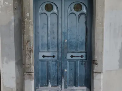 DOOR 1 - Old Style Blue Door 3D model