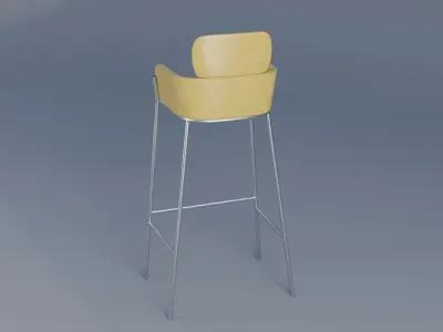 Lenox Velvet Bar and Counter Stools West Elm Low-poly 3D model